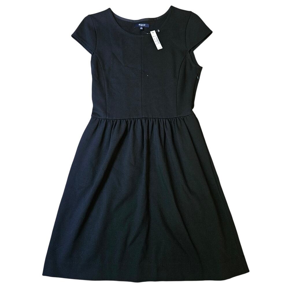 Madewell NWT Black Ponte Fit & Flare Dress Size Small